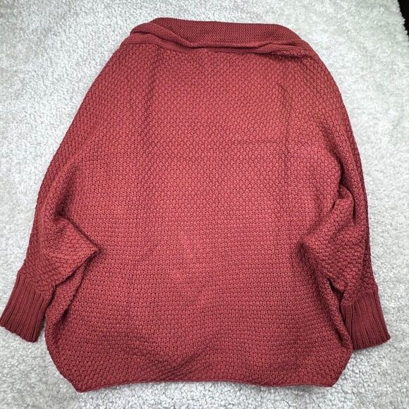 Davi & Dani Chill Of Fall Cardigan Sweater Rust Red Orange NEW - Picture 2 of 11